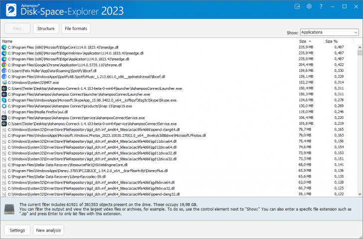 Ashampoo Disk-Space-Explorer (โปรแกรมจัดการไฟล์ และวิเคราะห์พื้นที่ฮาร์ดดิสก์)