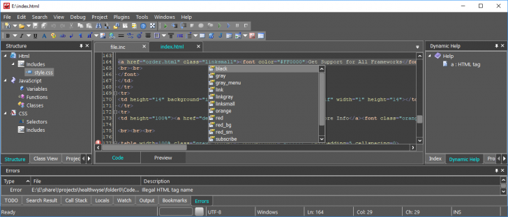 CodeLobster IDE (โปรแกรมเขียนซอร์สโค้ด แก้ไขโค้ด PHP และภาษาอื่น ๆ สำหรับทำเว็บไซต์)
