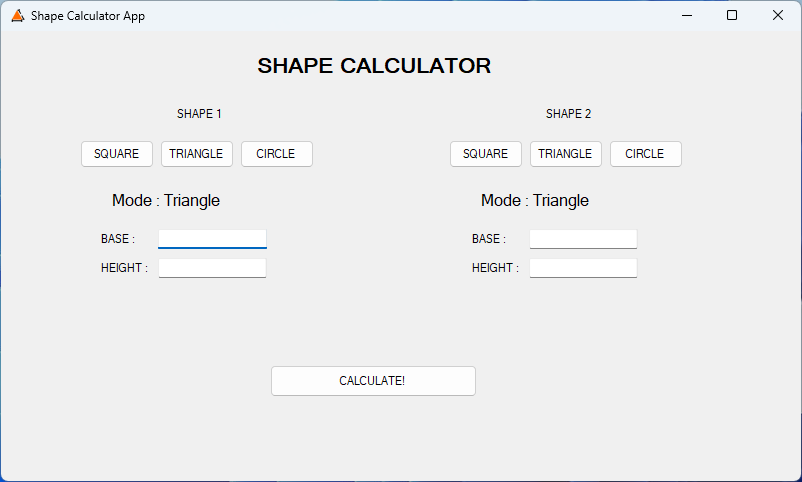 Shape Calculator (โปรแกรมเครื่องคำนวณรูปเรขาคณิต) 1.0.0