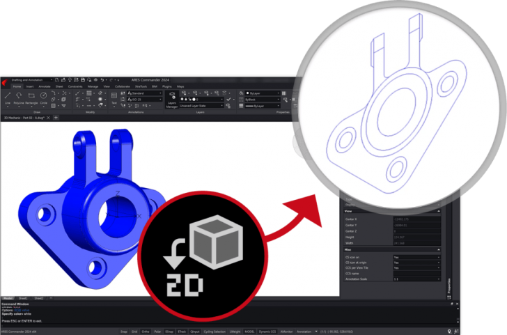 ARES Commander CAD Software (โปรแกรมออกแบบ และเขียนแบบ 2 มิติ และ 3 มิติ จาก Graebert)