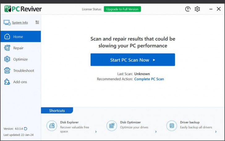 PC Reviver (โปรแกรม PC Reviver ตรวจสอบ เพิ่มประสิทธิภาพการทำงานคอมพิวเตอร์) : 