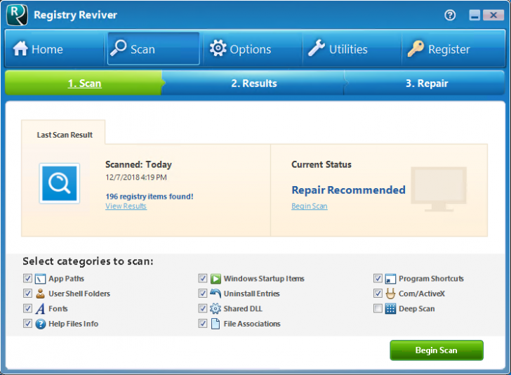 โปรแกรมวิเคราะห์ ปรับแต่งไฟล์รีจิสทรี Registry Reviver