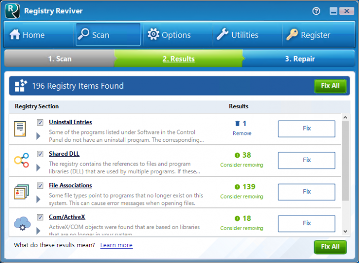 โปรแกรมวิเคราะห์ ปรับแต่งไฟล์รีจิสทรี Registry Reviver