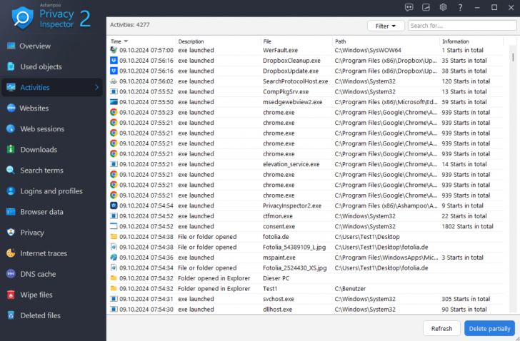 Ashampoo Privacy Inspector (โปรแกรมวิเคราะห์การใช้เบราว์เซอร์พร้อมป้องกันภัยคุกคาม) : 