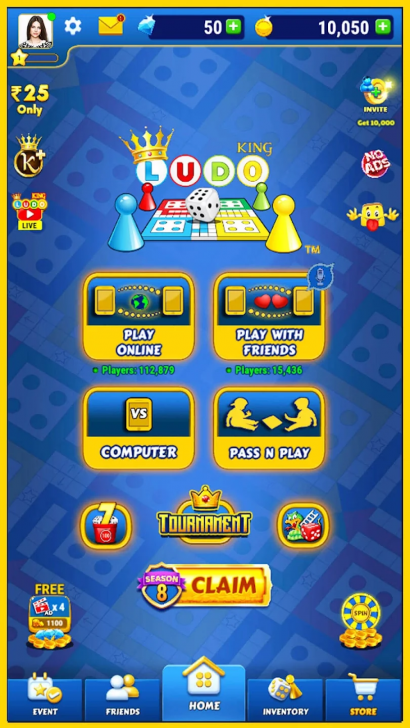Ludo King (App เกมทอยลูกเต๋าเดินตามแต้ม เล่นหลายคนแสนสนุก) : 