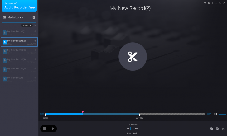 Ashampoo Audio Recorder Free (โปรแกรมบันทึกเสียงอัดเสียง คุณภาพสูง แจกฟรี) : 