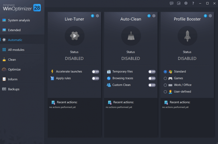 โปรแกรมเร่งความเร็วคอมพิวเตอร์ Ashampoo WinOptimizer