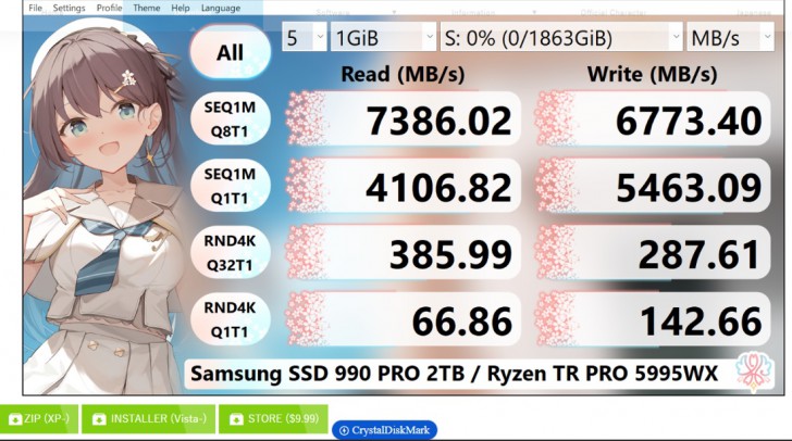 โปรแกรมทดสอบฮาร์ดดิสก์ CrystalDiskMark