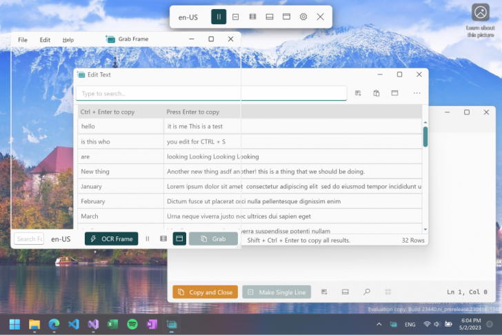 Text Grab (โปรแกรมคัดลอกข้อความจากรูปภาพ สำหรับ Windows) : 