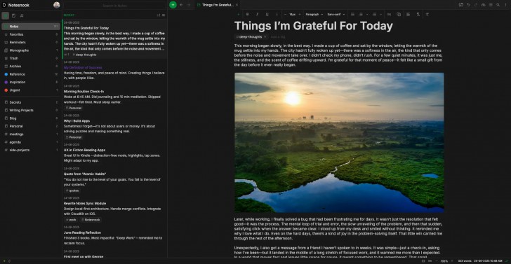 Notesnook (โปรแกรมจดบันทึก เขียนโน้ต แบบเข้ารหัส เพื่อความเป็นส่วนตัว)