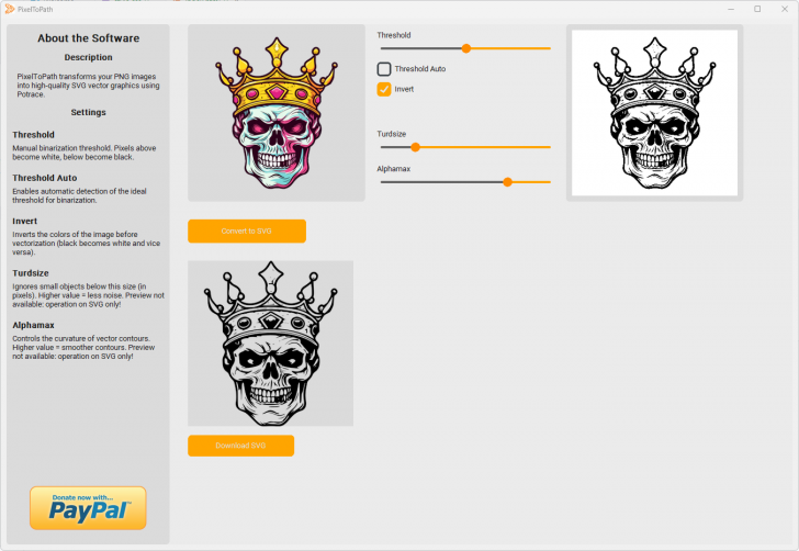 PixelToPath (โปรแกรมแปลงภาพแบบ Bitmap ให้เป็นภาพเวกเตอร์)
