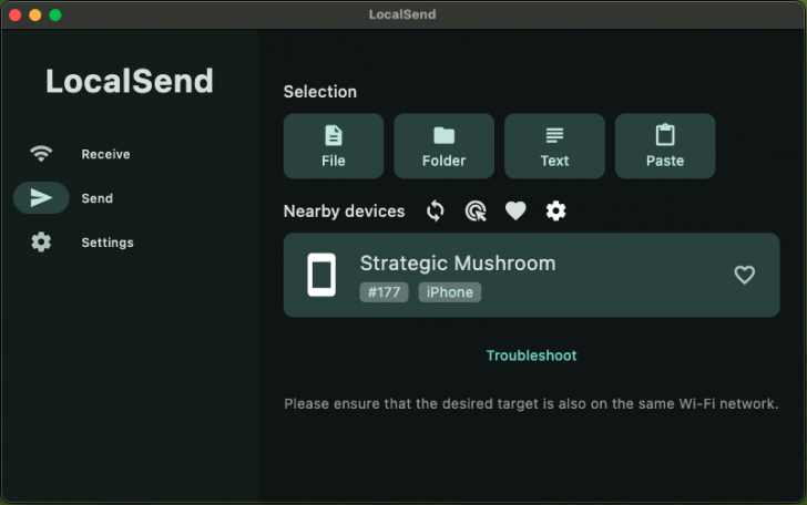 LocalSend (โปรแกรมส่งไฟล์ และข้อความ แบบไร้สาย ทำงาน Cross-Platform)