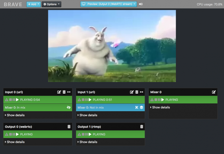 Brave (โปรแกรมตัดต่อเสียง และวิดีโอ สำหรับสตรีมเมอร์ ทำงานบนคลาวด์)