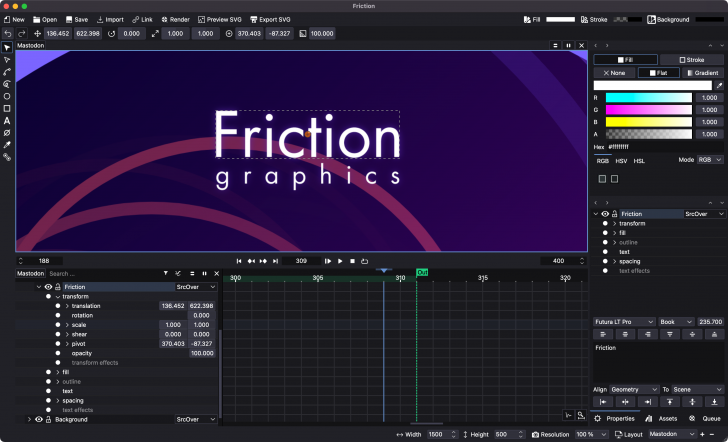 Friction (โปรแกรมสร้างงานกราฟิกเคลื่อนไหวแบบ 2 มิติ)