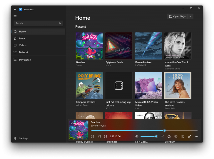 Screenbox (โปรแกรมเล่นวิดีโอแบบ Universal Windows Platform)