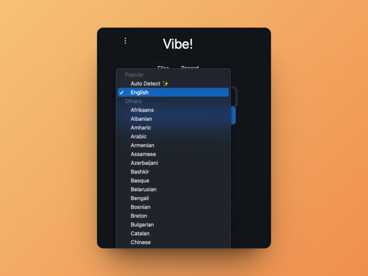 Vibe (โปรแกรมถอดเสียง แปลเสียง เป็นตัวอักษร)
