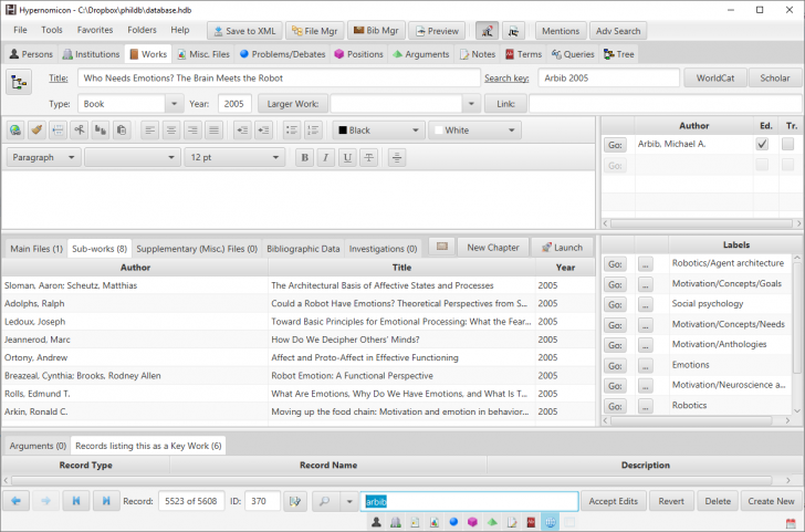 Hypernomicon (โปรแกรมจัดการฐานข้อมูลเชิงแนวคิด)