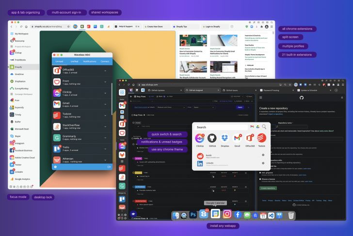 Wavebox (เว็บเบราว์เซอร์ที่เข้าถึงเครื่องมือออนไลน์ทั้งหมดได้ในที่เดียว)