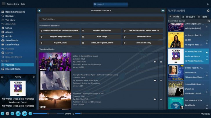 Olivia (โปรแกรมเล่นเพลง ดีไซน์สวยบน Linux พร้อมระบบจัดการเพลงที่ฉลาด)