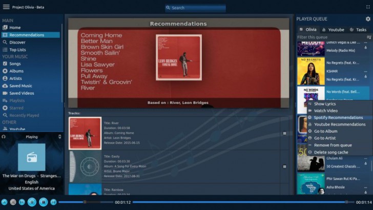 Olivia (โปรแกรมเล่นเพลง ดีไซน์สวยบน Linux พร้อมระบบจัดการเพลงที่ฉลาด)