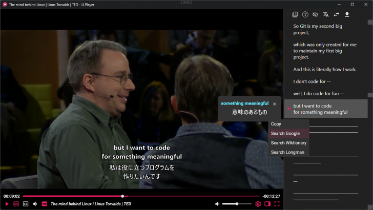 LLPlayer (โปรแกรมเล่นวิดีโอ สำหรับคนอยากเรียนภาษาต่างประเทศ)