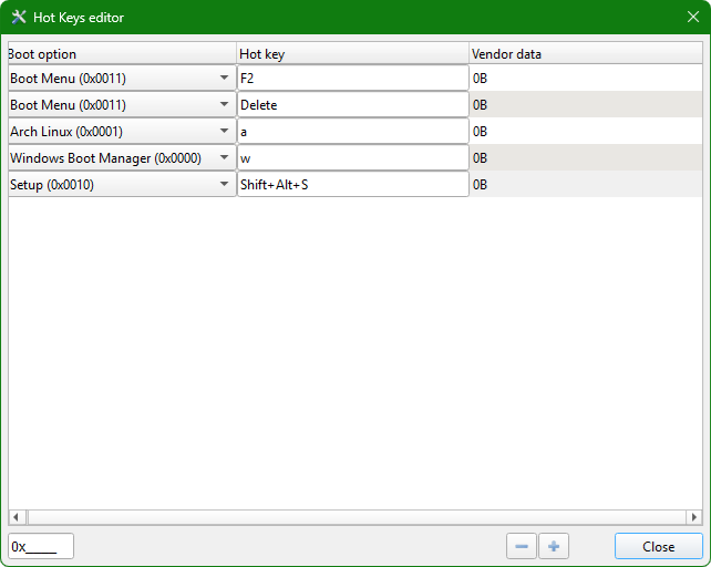 EFI Boot Editor (โปรแกรมการการบูตเครื่องบน PC ที่ใช้ระบบ UEFI) : 