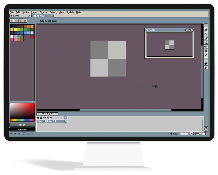 LibreSprite (โปรแกรมสร้างภาพ และแอนิเมชัน สไตล์ Pixel Art)