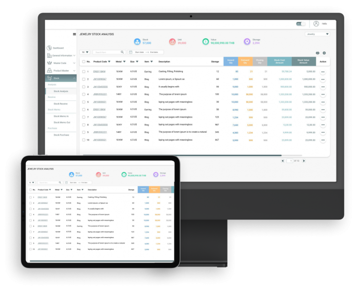 ชุดโปรแกรมจัดการร้านจิวเวลรี่ครบวงจร Jeweal