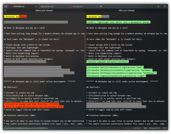 Notepads (โปรแกรมแก้ไขข้อความ ช่วยมีเครื่องมือช่วยเขียนโค้ด เพียบ)