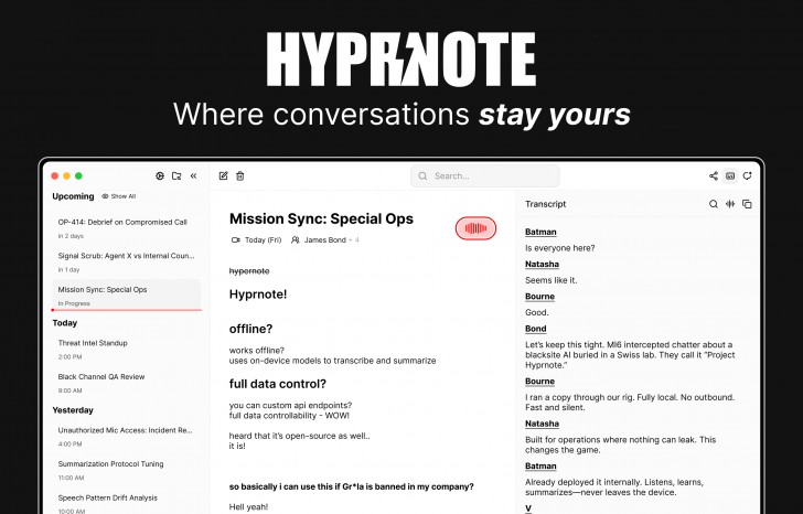 Hyprnote (โปรแกรมถอดความ และสรุปการประชุมด้วย AI ทำงานในเซิร์ฟเวอร์ส่วนบุคคล)