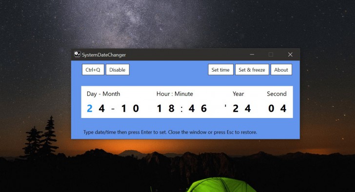 SystemDateChanger (โปรแกรมเปลี่ยนวันที่ของระบบ)