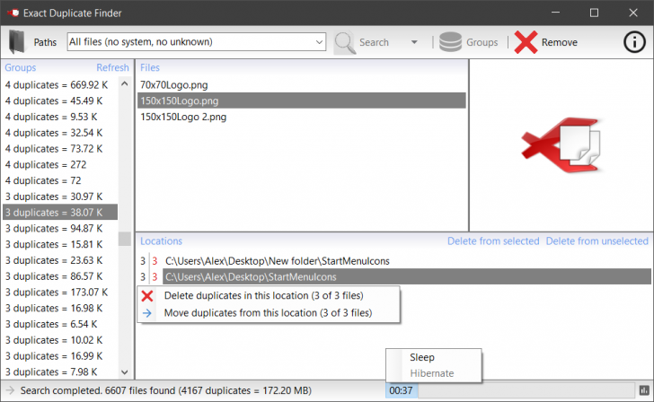 Exact Duplicate Finder (โปรแกรมค้นหา และลบไฟล์ซ้ำ) : 