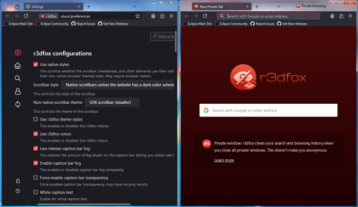r3dfox (โปรแกรม Firefox สำหรับ Windows รุ่นเก่า ๆ) : 