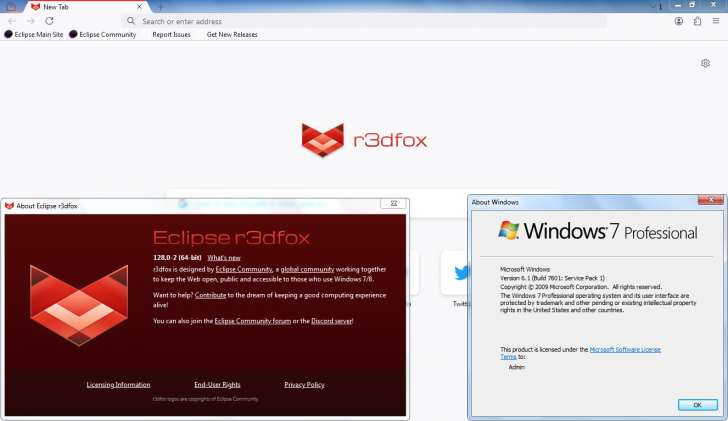 r3dfox (โปรแกรม Firefox สำหรับ Windows รุ่นเก่า ๆ)