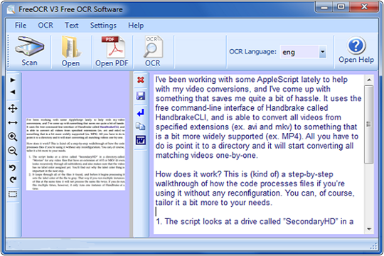 FreeOCR (โปรแกรม OCR แปลงรูปภาพจากไฟล์ PDF JPEG PNG BMP เป็นข้อความ)