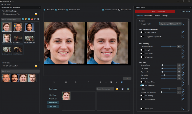 VisoMaster Fusion (โปรแกรมสลับ เปลี่ยน และแก้ไขใบหน้าคน ในวิดีโอ)