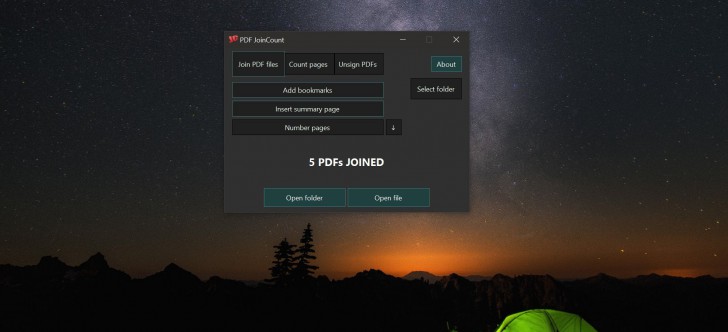 PDF JoinCount (โปรแกรมรวม และนับจำนวนหน้าไฟล์ PDF)