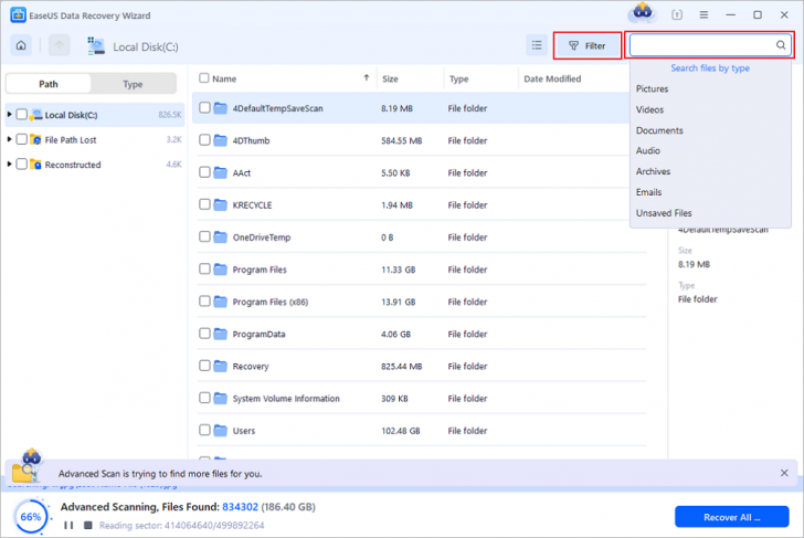 EaseUS Data Recovery Wizard Free (โปรแกรมกู้ข้อมูลและไฟล์ ที่สูญหาย) : 