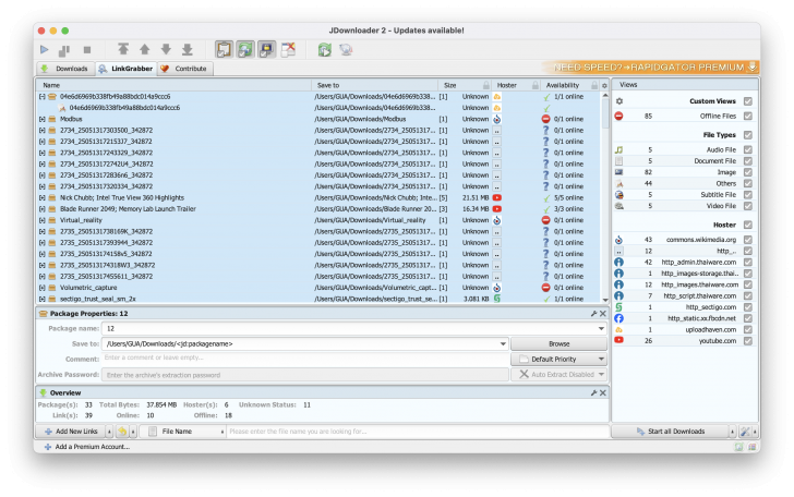 JDownloader 2 (โปรแกรมช่วยดาวน์โหลดไฟล์ ใช้ดีไม่แพ้โปรแกรมเสียเงิน)