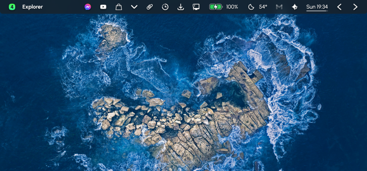 Droptop Four (ตัวเปิดโปรแกรมแบบดรอปดาวน์สำหรับ Windows และ Rainmeter)