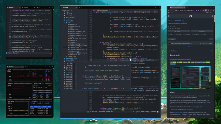 Komorebi (โปรแกรมจัดระเบียบหน้าต่างบนระบบปฏิบัติการ Windows) Komorebi (โปรแกรมจัดระเบียบหน้าต่างบนระบบปฏิบัติการ Windows)