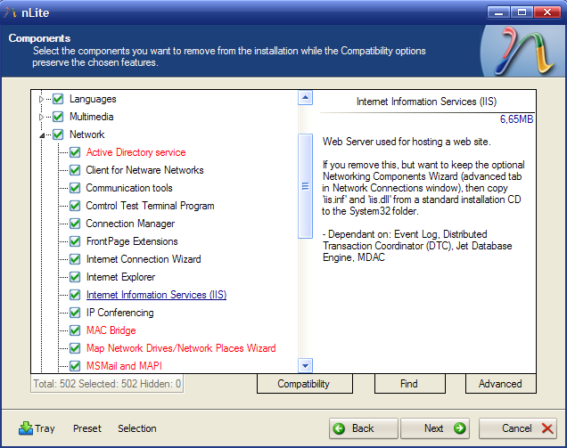 nLite (โปรแกรมสร้างตัวติดตั้ง Windows ที่ลบส่วนที่ไม่ต้องการออกได้) nLite (โปรแกรมสร้างตัวติดตั้ง Windows ที่ลบส่วนที่ไม่ต้องการออกได้)