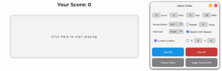 Alpha Clicker (โปรแกรมช่วยคลิกอัตโนมัติ ดีไซน์ทันสมัย)