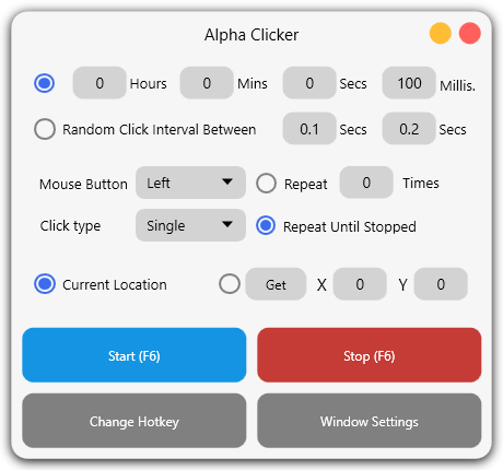 Alpha Clicker (โปรแกรมช่วยคลิกอัตโนมัติ ดีไซน์ทันสมัย)