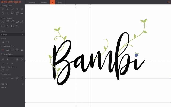 โปรแกรมสร้างฟอนต์ด้วยเครื่องมือเวกเตอร์ BirdFont