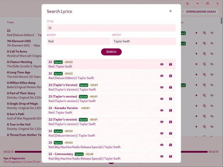 โปรแกรมช่วยดาวน์โหลดเนื้อเพลง LRCGET