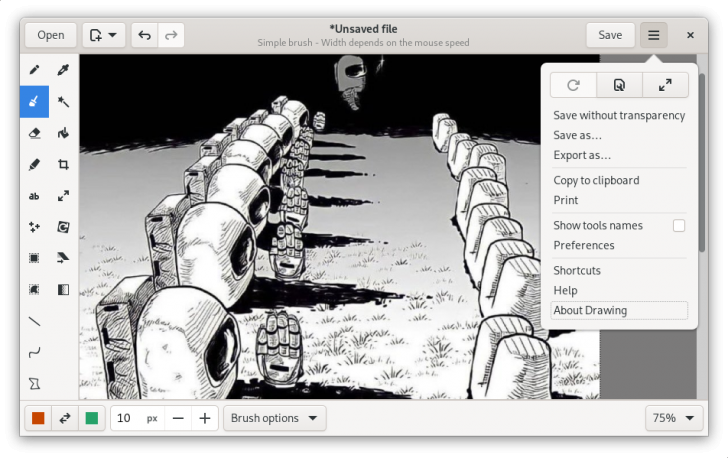 Drawing (โปรแกรม Paint สำหรับระบบปฏิบัติการ Linux)