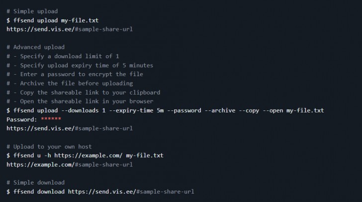 ffsend (โปรแกรมแชร์ไฟล์ และโฟลเดอร์ ผ่านการพิมพ์บรรทัดคำสั่งแบบ CLI)