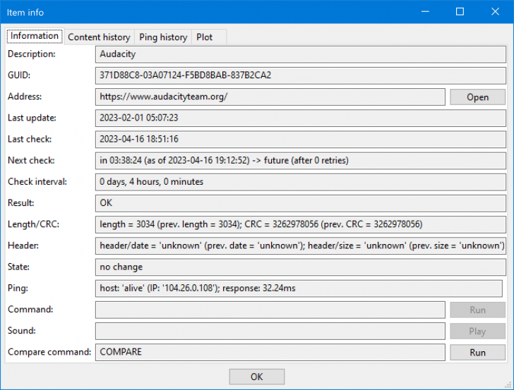 WebChangeMonitor (โปรแกรมตรวจสอบ ความเปลี่ยนแปลงของเว็บไซต์ อัตโนมัติ) : 