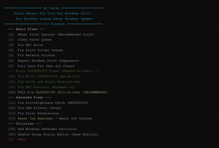 โปรแกรมแก้ปัญหาเครื่องพิมพ์ Print Server Fix Tool โปรแกรมแก้ปัญหาเครื่องพิมพ์ Print Server Fix Tool